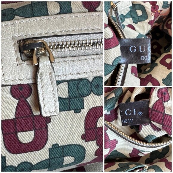 Authentic GUCCI Cream Leather Guccissima Signoria Medium Dome Satchel Bag - Picture 11 of 15